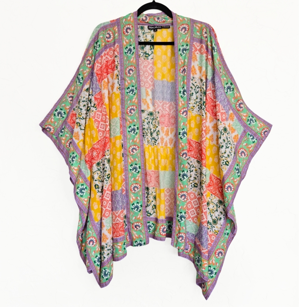 Tolani Collection Patchwork Boho Yellow Pink Kimo… - image 2